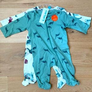 Carter’s Two-Way Zip Footed Onesies New Dinosaur Print 2 Pack